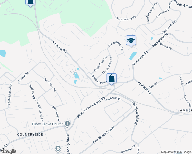 map of restaurants, bars, coffee shops, grocery stores, and more near 5601 Crooked Pine Lane in Knoxville
