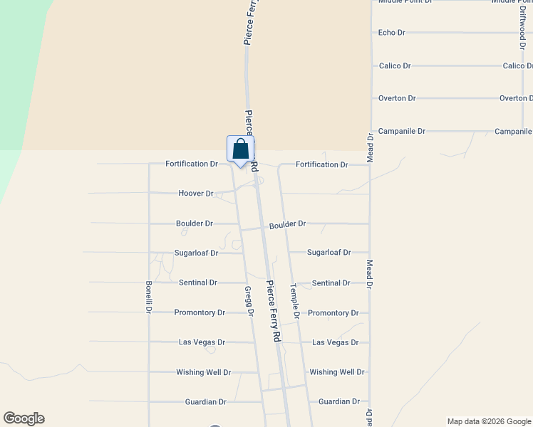 map of restaurants, bars, coffee shops, grocery stores, and more near 28885 Pierce Ferry Road in Meadview