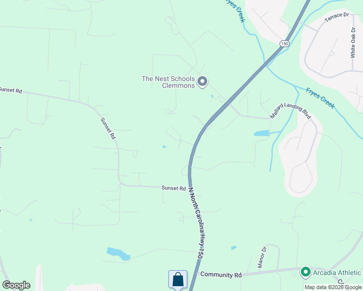 map of restaurants, bars, coffee shops, grocery stores, and more near 203 Allenton Court in Clemmons
