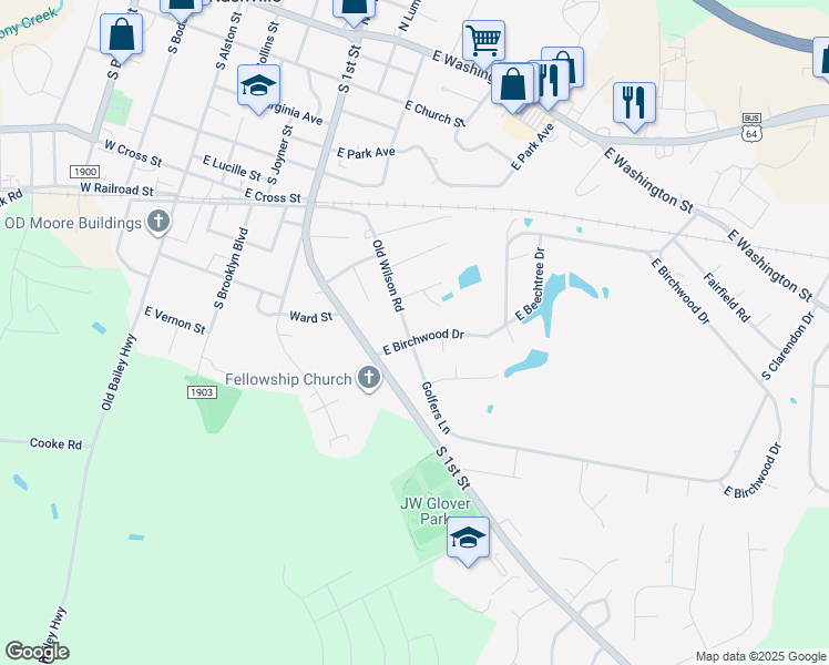 map of restaurants, bars, coffee shops, grocery stores, and more near 600 East Birchwood Drive in Nashville