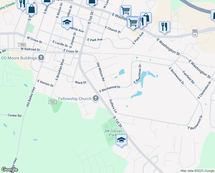 map of restaurants, bars, coffee shops, grocery stores, and more near 600 East Birchwood Drive in Nashville