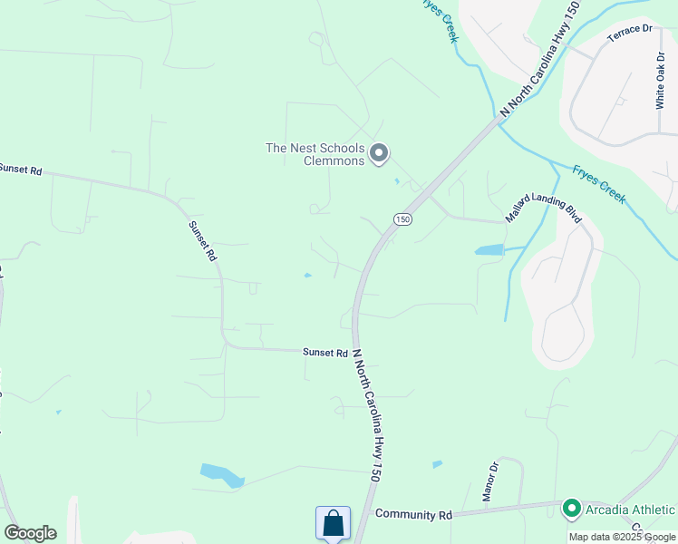 map of restaurants, bars, coffee shops, grocery stores, and more near 203 Allenton Court in Clemmons