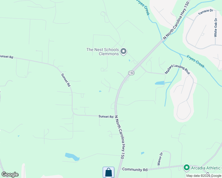 map of restaurants, bars, coffee shops, grocery stores, and more near 201 Allenton Court in Clemmons