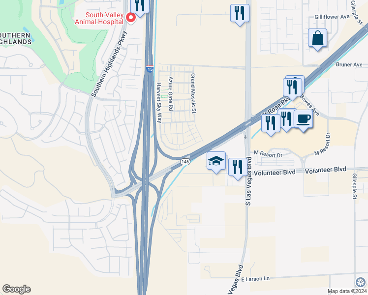 map of restaurants, bars, coffee shops, grocery stores, and more near 2766 Atomic Tangerine Way in Las Vegas
