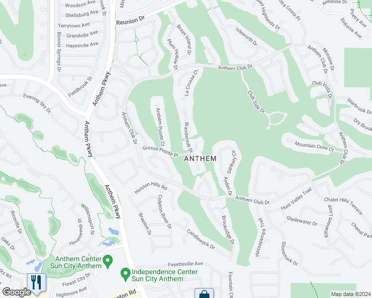 map of restaurants, bars, coffee shops, grocery stores, and more near 37 Brandermill Drive in Henderson