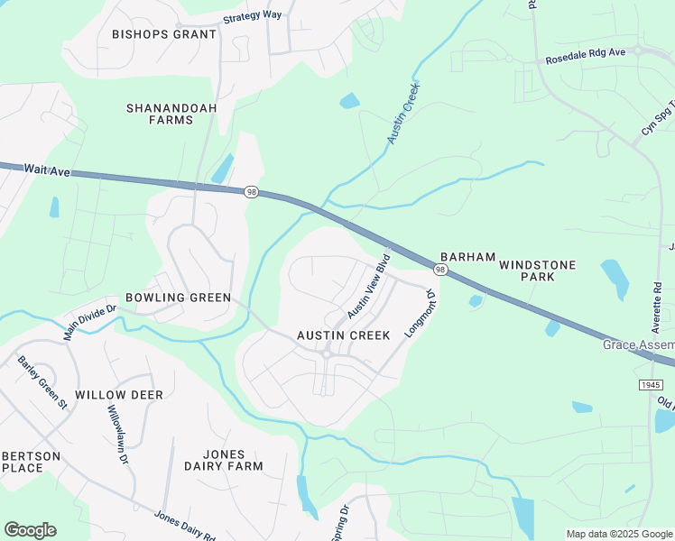 map of restaurants, bars, coffee shops, grocery stores, and more near 1704 Fawn Chase Court in Wake Forest