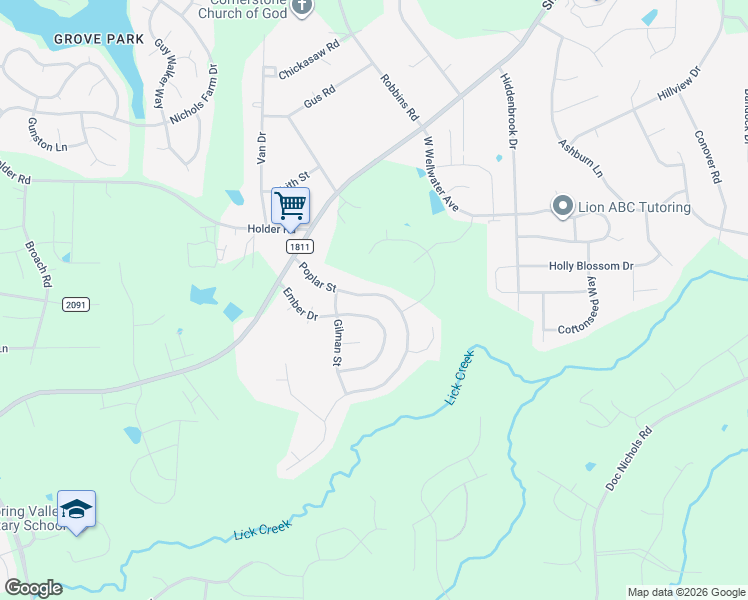 map of restaurants, bars, coffee shops, grocery stores, and more near 813 Ember Drive in Durham