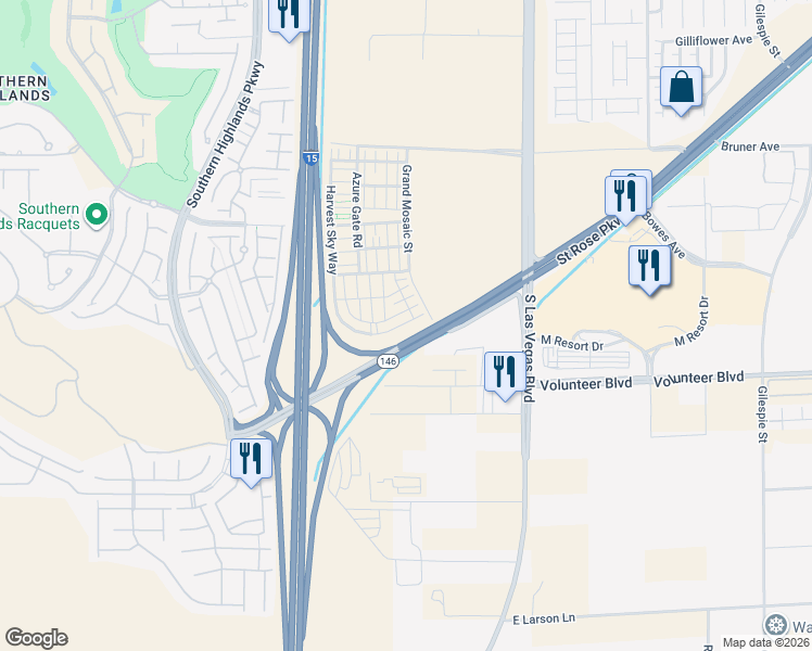 map of restaurants, bars, coffee shops, grocery stores, and more near 870 Rettigdale Way in Las Vegas