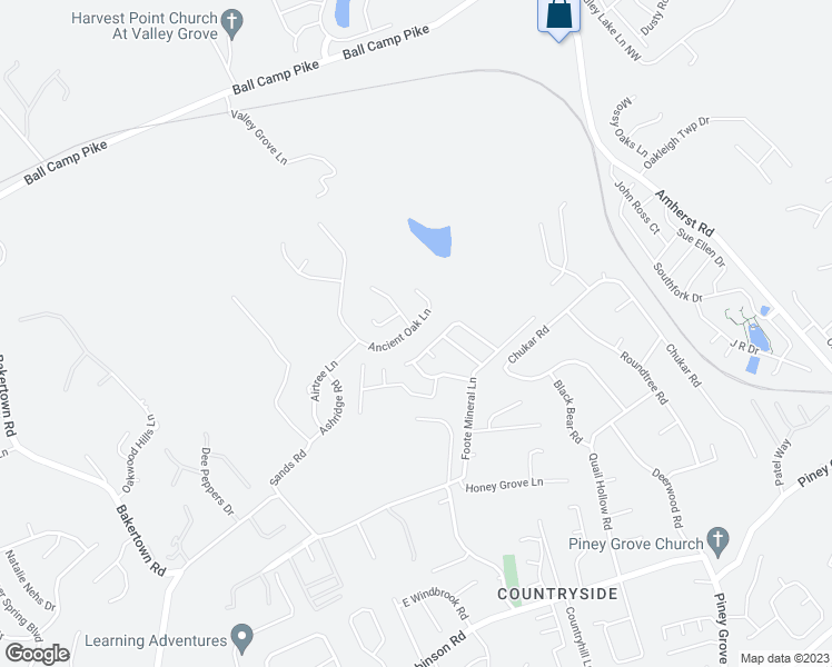 map of restaurants, bars, coffee shops, grocery stores, and more near 2400 Ancient Oak Lane in Knoxville