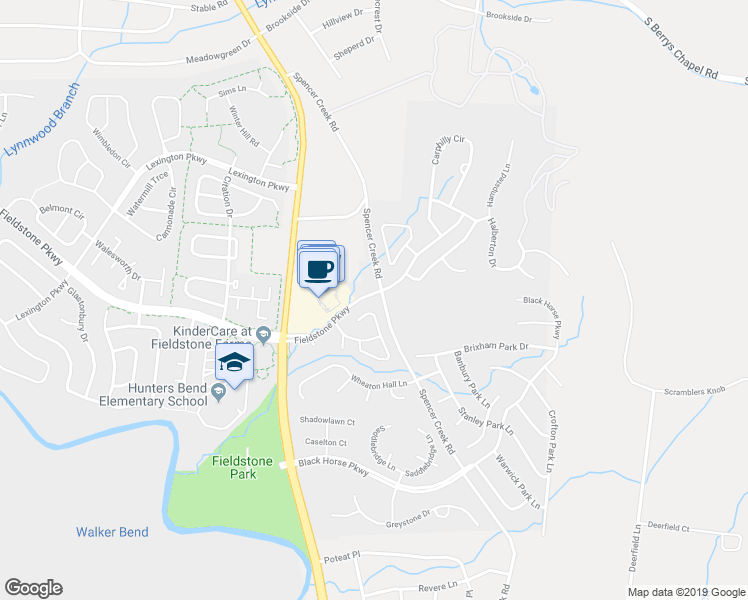 map of restaurants, bars, coffee shops, grocery stores, and more near 121 Alton Park Lane in Franklin