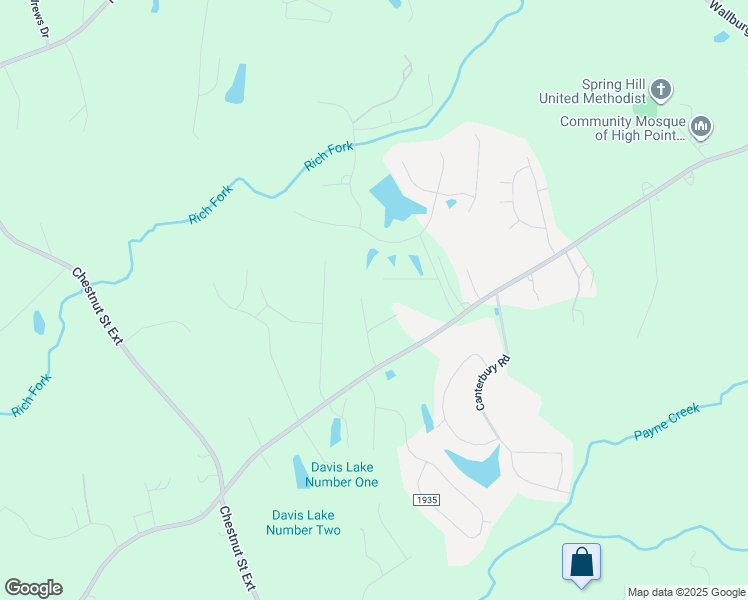 map of restaurants, bars, coffee shops, grocery stores, and more near Perrywood Street in High Point
