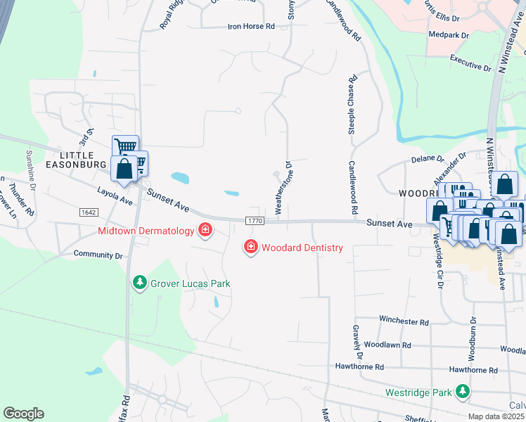 map of restaurants, bars, coffee shops, grocery stores, and more near 3920 Sunset Avenue in Rocky Mount