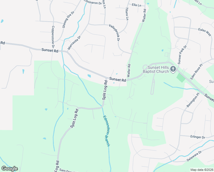 map of restaurants, bars, coffee shops, grocery stores, and more near 9857 Split Log Road in Brentwood