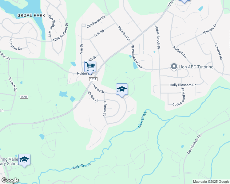 map of restaurants, bars, coffee shops, grocery stores, and more near 615 Poplar Street in Durham