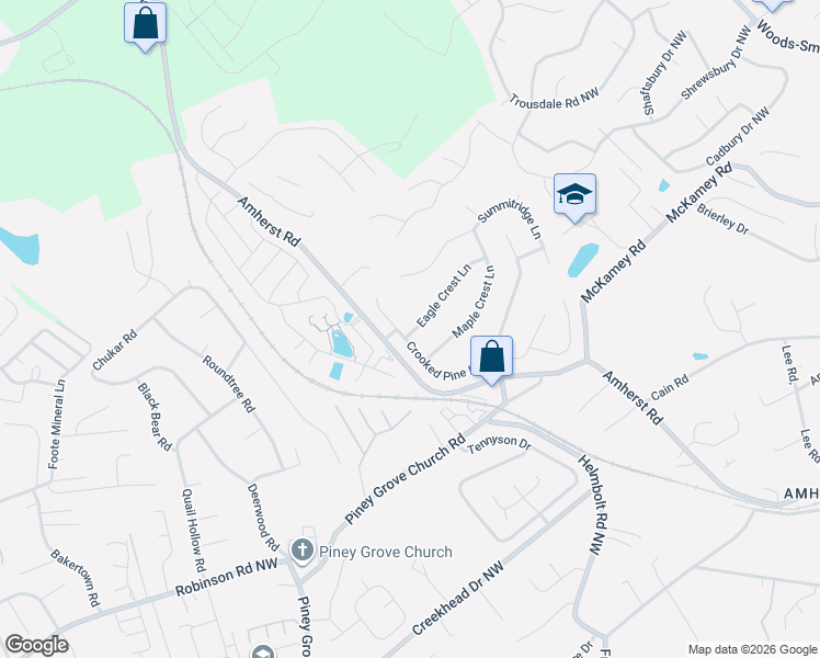 map of restaurants, bars, coffee shops, grocery stores, and more near 5601 Crooked Pine Lane in Knoxville