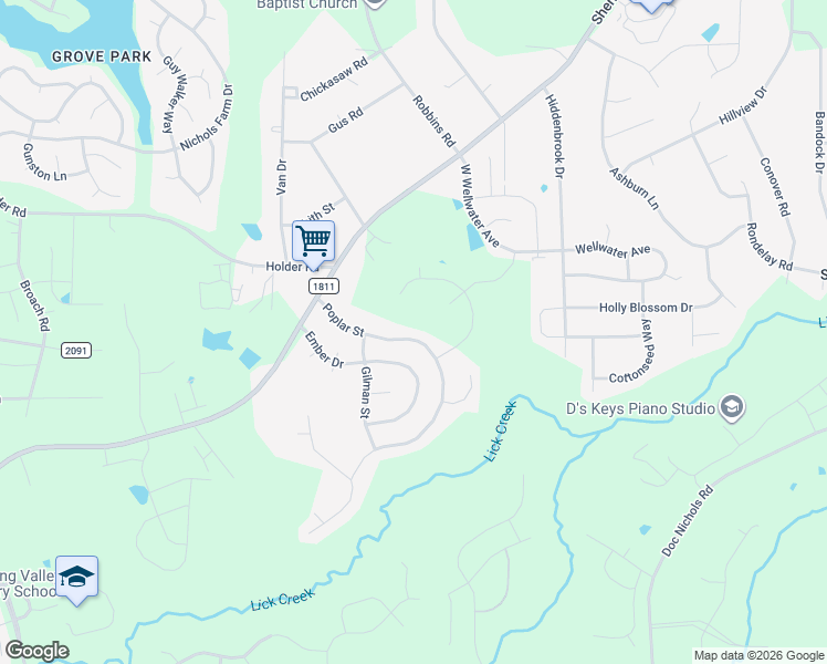 map of restaurants, bars, coffee shops, grocery stores, and more near 813 Ember Drive in Durham