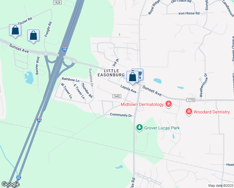 map of restaurants, bars, coffee shops, grocery stores, and more near 4228 Carroll Avenue in Rocky Mount