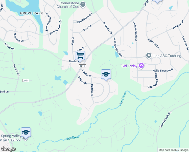 map of restaurants, bars, coffee shops, grocery stores, and more near 605 Poplar Street in Durham
