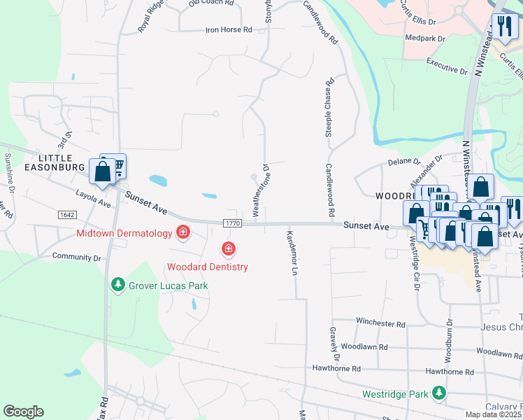 map of restaurants, bars, coffee shops, grocery stores, and more near 109 Brown Drive in Rocky Mount
