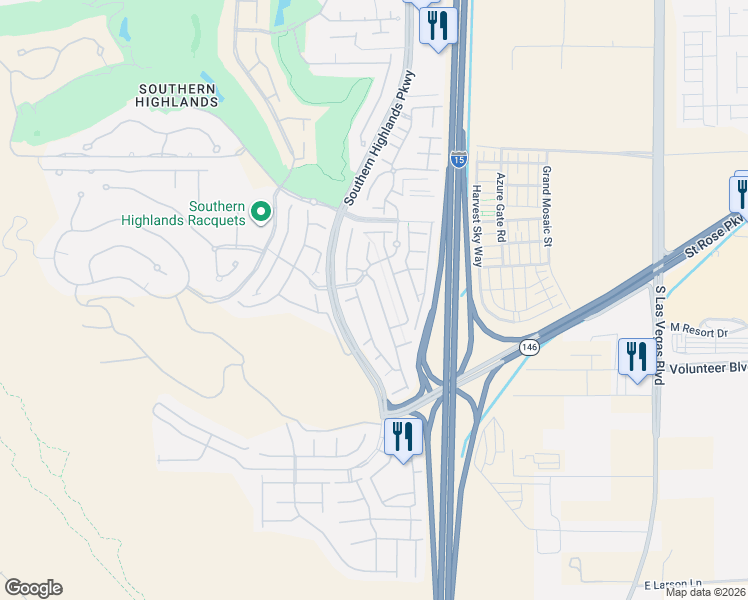 map of restaurants, bars, coffee shops, grocery stores, and more near 12407 Mosticone Way in Las Vegas