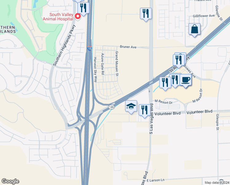 map of restaurants, bars, coffee shops, grocery stores, and more near 2728 Tahiti Grape Way in Las Vegas