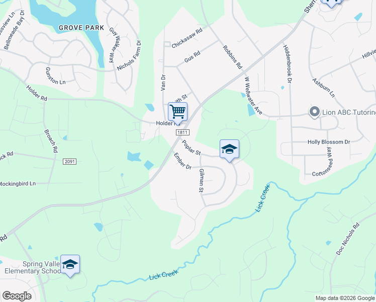 map of restaurants, bars, coffee shops, grocery stores, and more near 512 Poplar Street in Durham