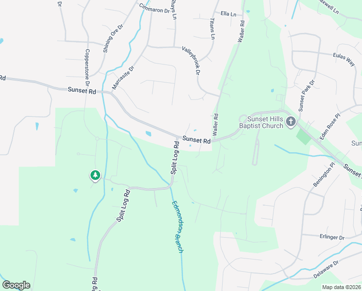 map of restaurants, bars, coffee shops, grocery stores, and more near 9857 Split Log Road in Brentwood