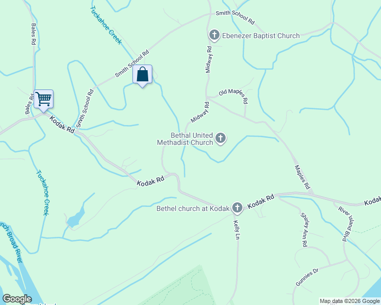 map of restaurants, bars, coffee shops, grocery stores, and more near 2333 Midway Road in Knoxville