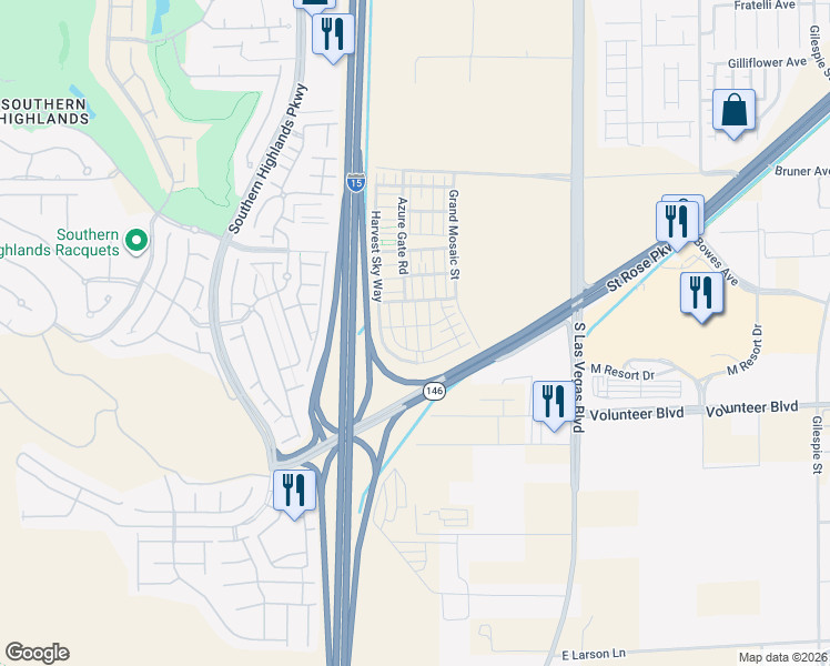 map of restaurants, bars, coffee shops, grocery stores, and more near 12349 Golden Wreath Road in Las Vegas