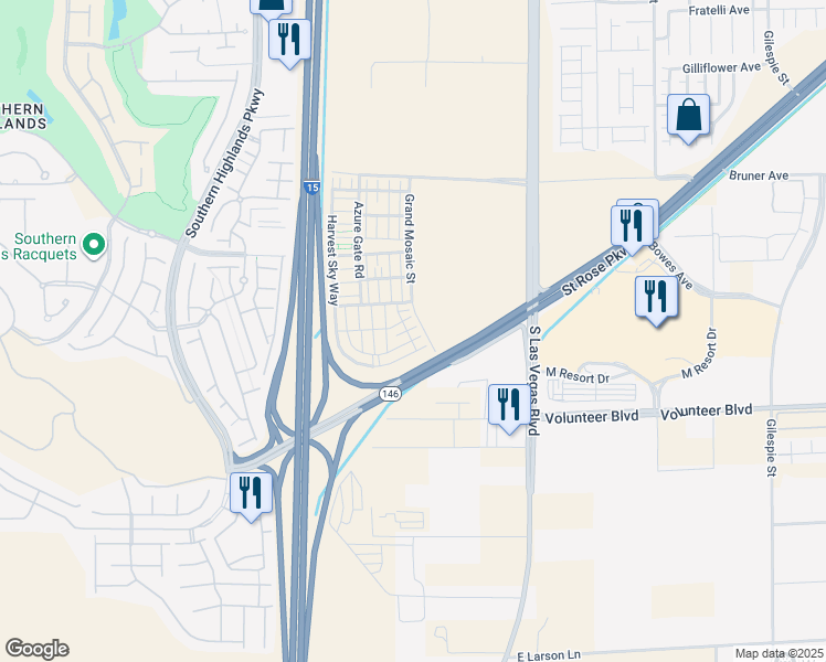 map of restaurants, bars, coffee shops, grocery stores, and more near 2709 Yellow Blaze Way in Las Vegas
