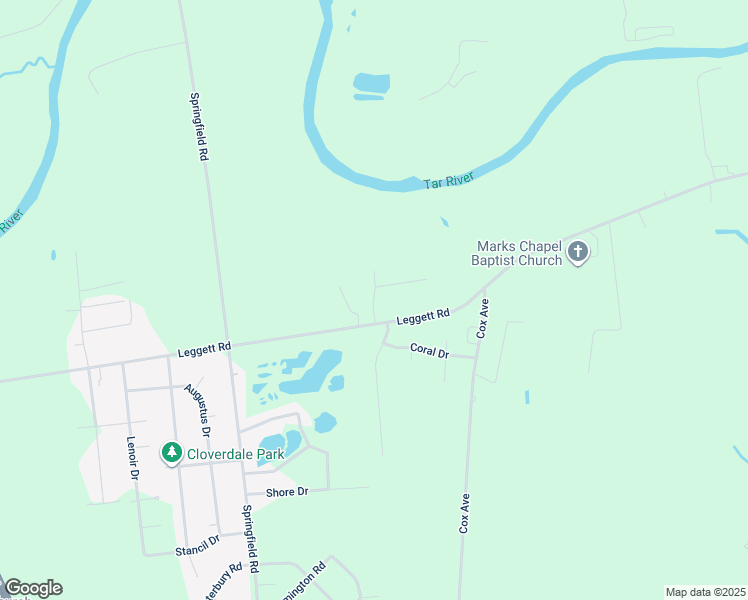 map of restaurants, bars, coffee shops, grocery stores, and more near Aztec Avenue in Rocky Mount