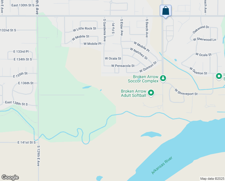 map of restaurants, bars, coffee shops, grocery stores, and more near in Broken Arrow