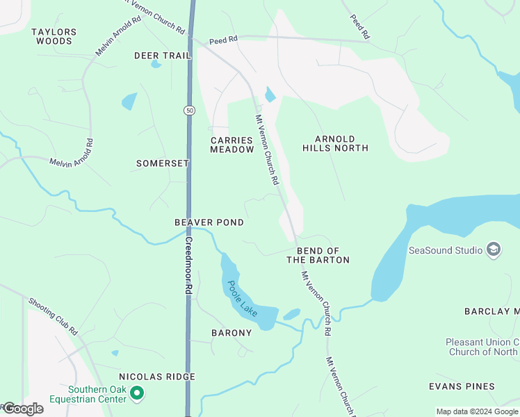 map of restaurants, bars, coffee shops, grocery stores, and more near 2349 Mount Vernon Church Road in Raleigh
