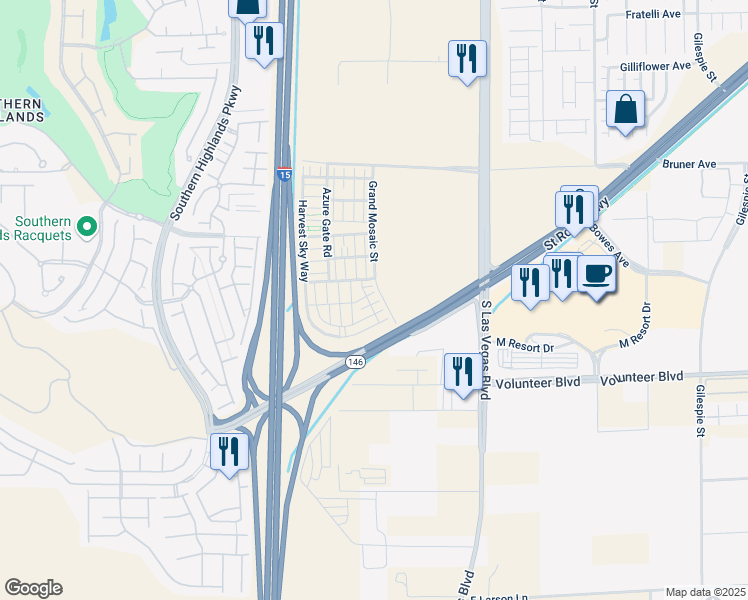 map of restaurants, bars, coffee shops, grocery stores, and more near 2710 Yellow Blaze Way in Las Vegas