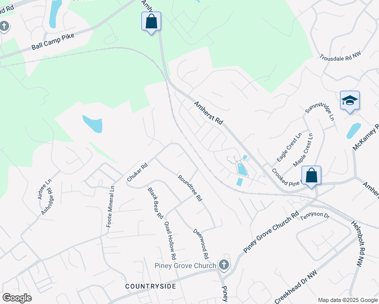 map of restaurants, bars, coffee shops, grocery stores, and more near 2531 Chukar Road in Knoxville