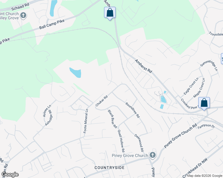 map of restaurants, bars, coffee shops, grocery stores, and more near 2501 Chukar Rd in Knoxville