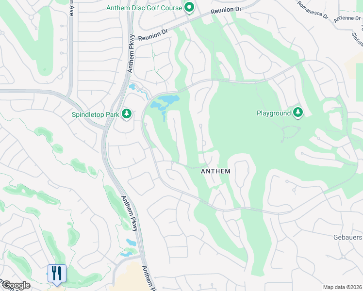map of restaurants, bars, coffee shops, grocery stores, and more near 16 Anthem Pointe Court in Henderson