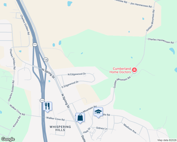 map of restaurants, bars, coffee shops, grocery stores, and more near 658 North Edgewood Drive in Sparta