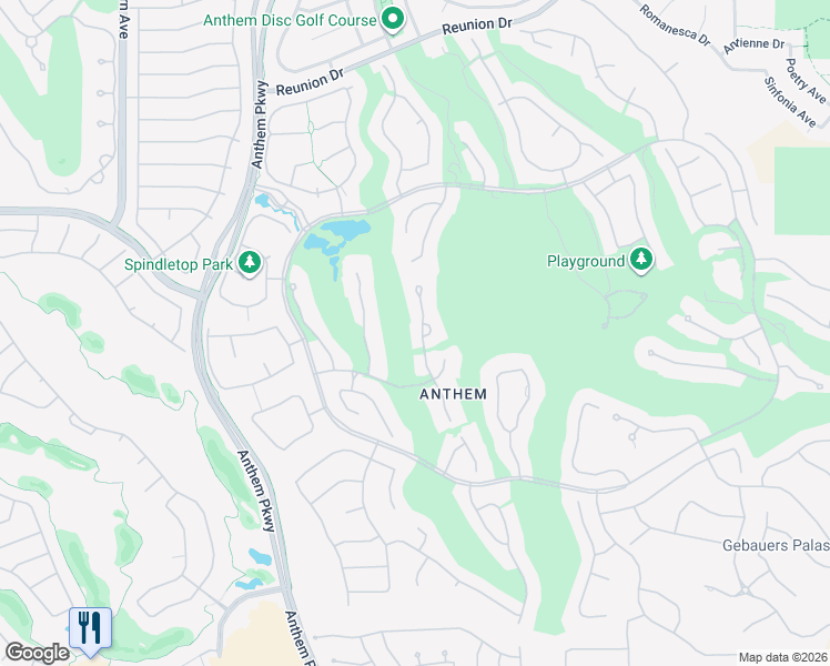 map of restaurants, bars, coffee shops, grocery stores, and more near 23 Brandermill Drive in Henderson