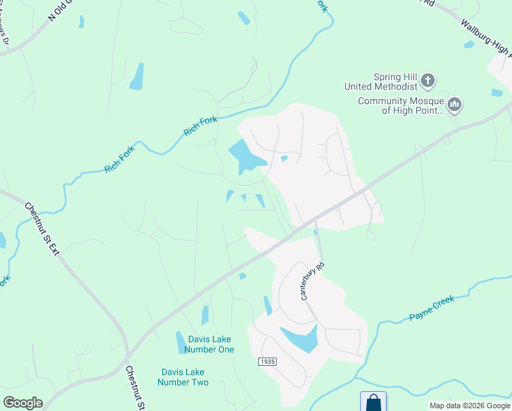 map of restaurants, bars, coffee shops, grocery stores, and more near 2814 Churchill Court in High Point