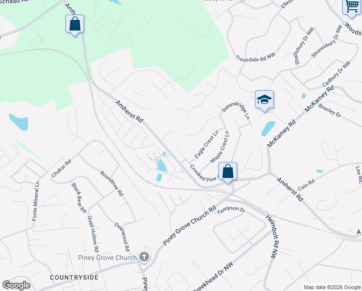 map of restaurants, bars, coffee shops, grocery stores, and more near 5655 Crooked Pine Lane in Knoxville