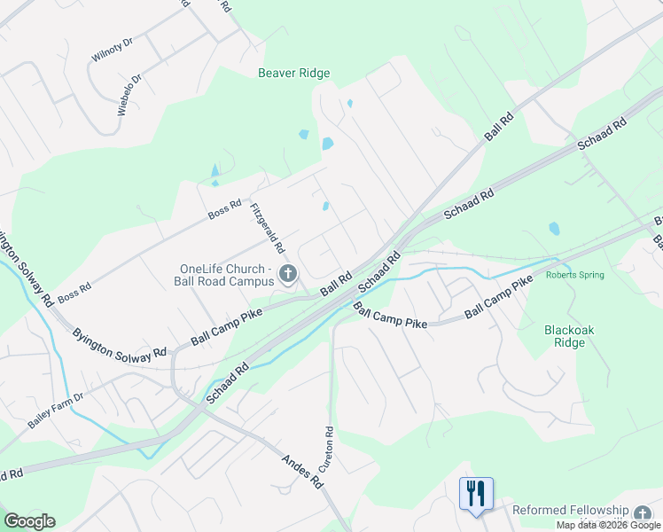 map of restaurants, bars, coffee shops, grocery stores, and more near 7307 Lucky Clover Lane in Knoxville