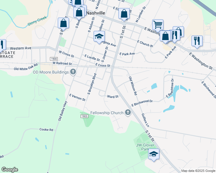 map of restaurants, bars, coffee shops, grocery stores, and more near 817 South Brake Street in Nashville