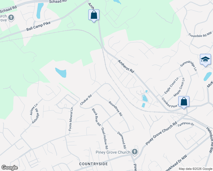map of restaurants, bars, coffee shops, grocery stores, and more near 2512 Chukar Road in Knoxville