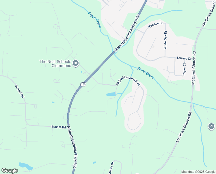 map of restaurants, bars, coffee shops, grocery stores, and more near 262 Mallard Landing Boulevard in Clemmons