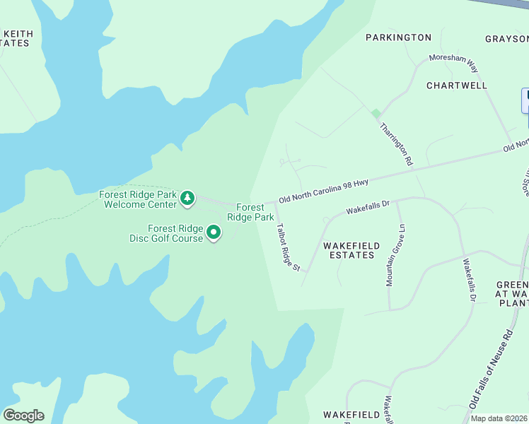 map of restaurants, bars, coffee shops, grocery stores, and more near 2100 Old North Carolina 98 Highway in Wake Forest