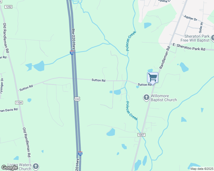 map of restaurants, bars, coffee shops, grocery stores, and more near 1039 Sutton Road in Greensboro
