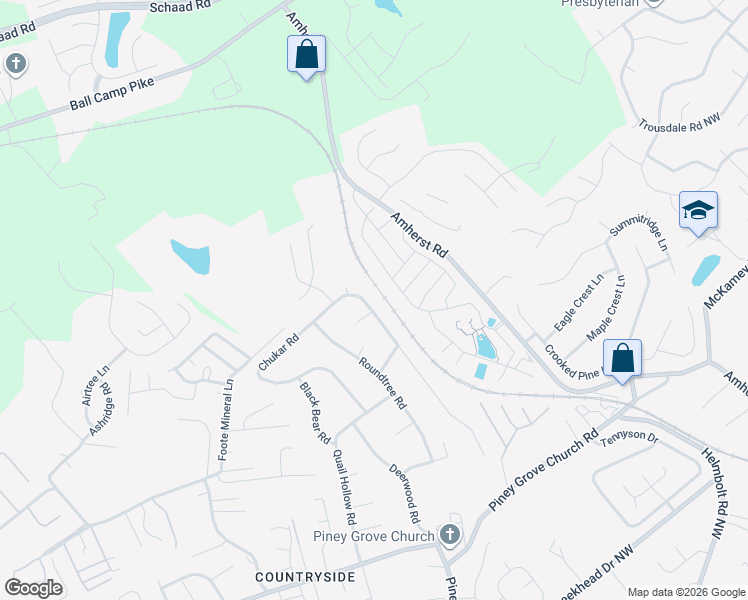 map of restaurants, bars, coffee shops, grocery stores, and more near 2531 Chukar Road in Knoxville