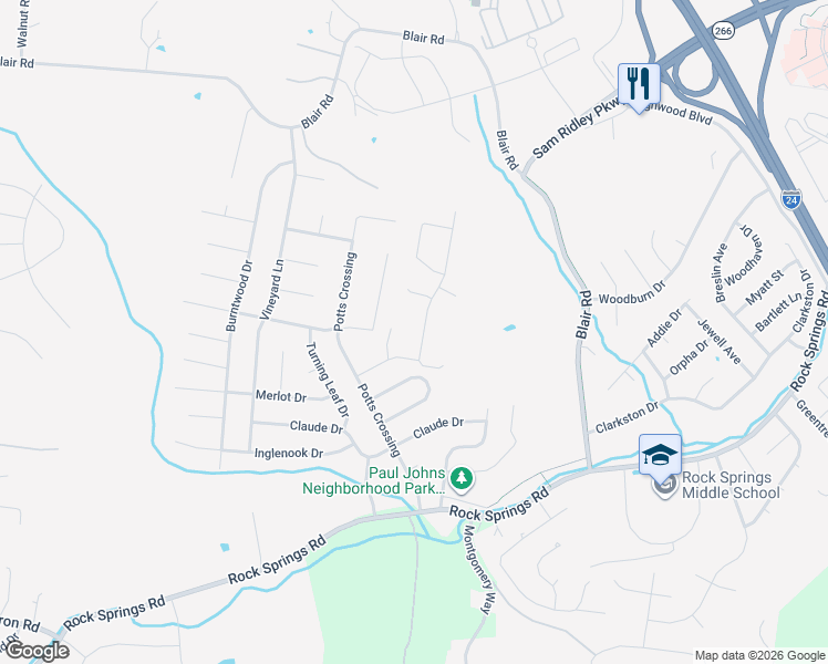 map of restaurants, bars, coffee shops, grocery stores, and more near 6009 Eugene Dr in Smyrna