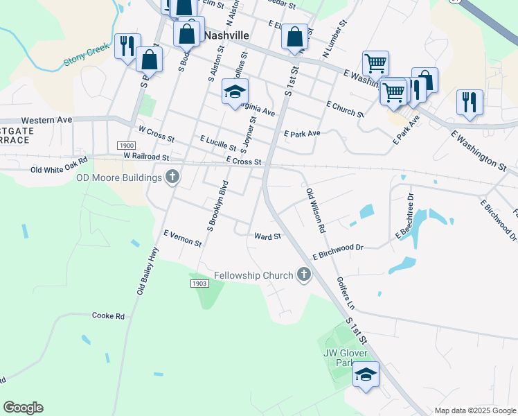 map of restaurants, bars, coffee shops, grocery stores, and more near 817 South Brake Street in Nashville